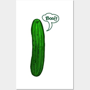 Scary Cucumber Boo Original Funny New School Art Posters and Art